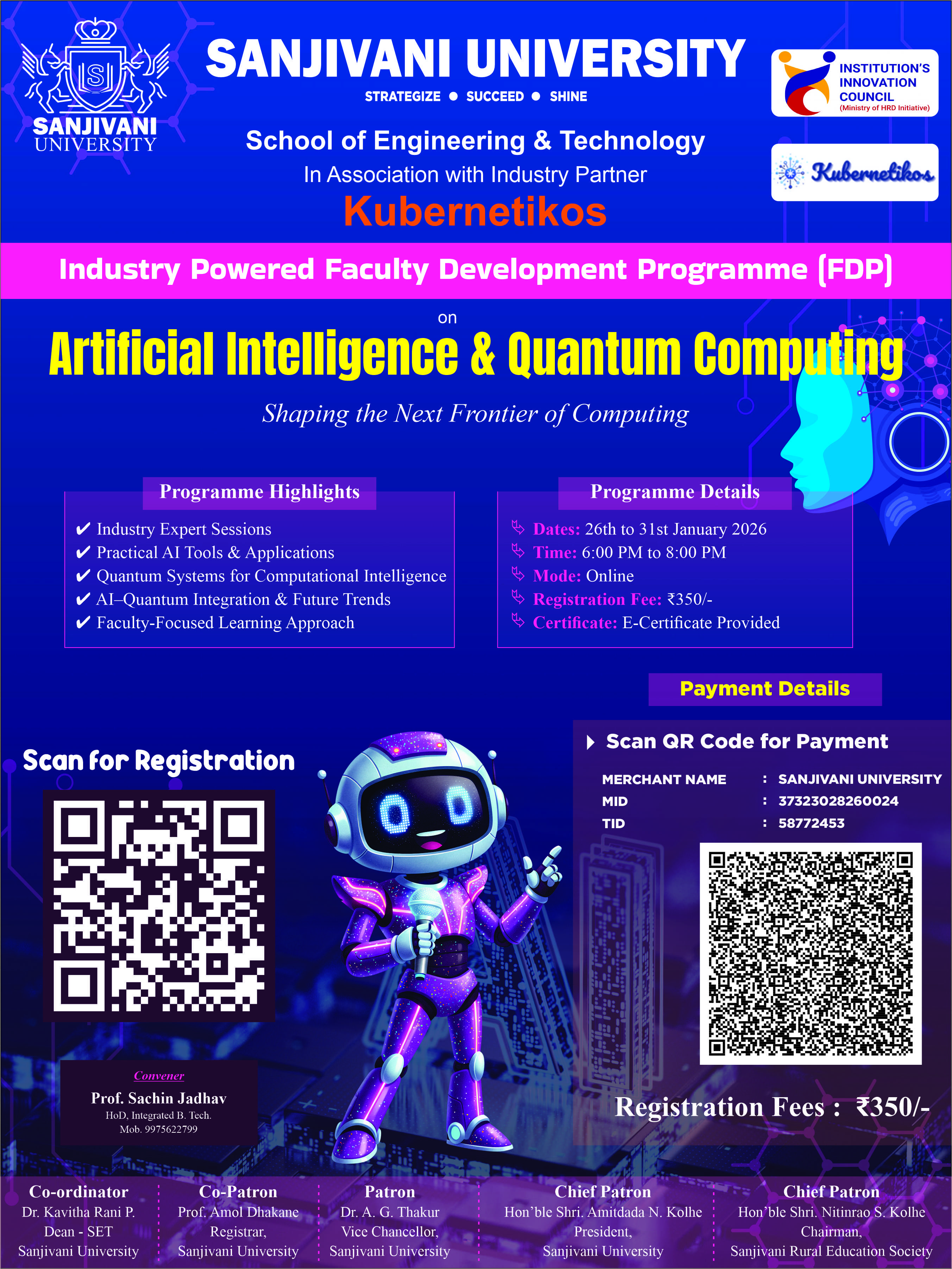 Industry Powered Faculty Development Programme (FDP) on “Artificial Intelligence & Quantum Computing: Shaping the Next Frontier of Computing